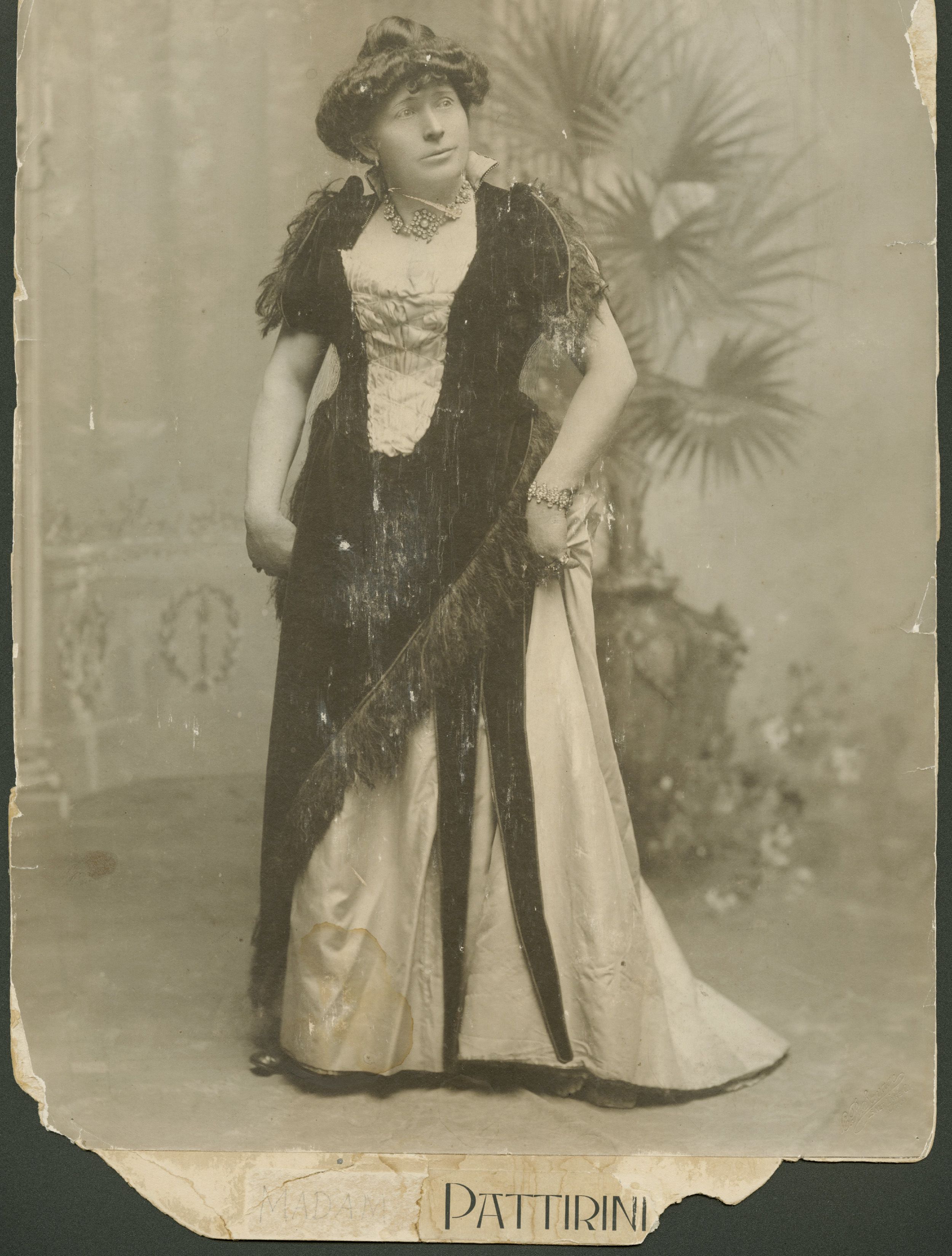 A portrait of Brigham Morris Young as "Madam Pattirini" circa 1901